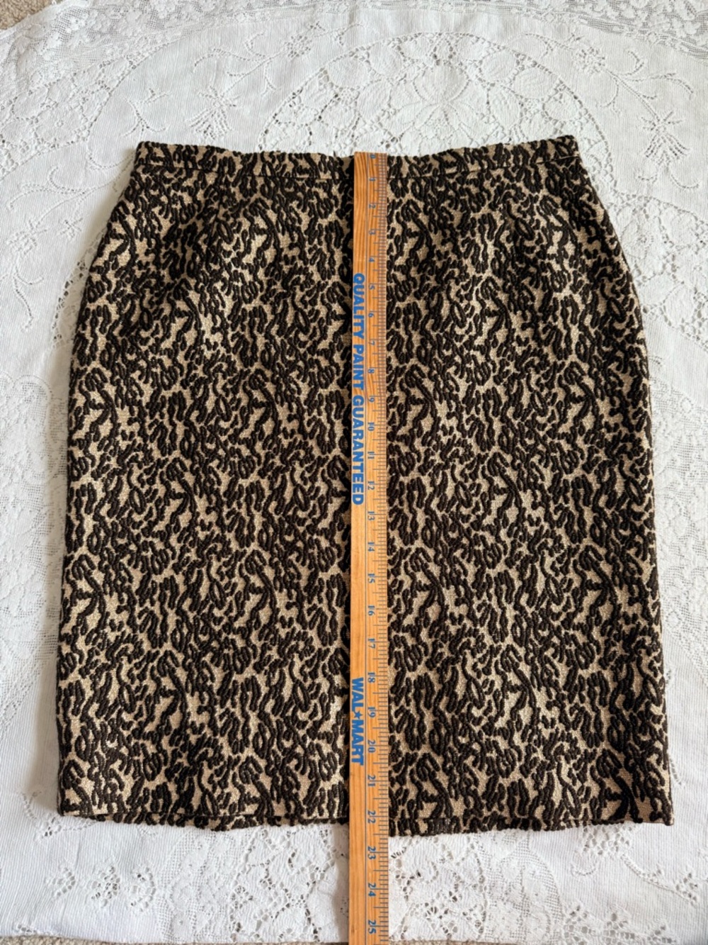 Valentino Roma Wool Silk Mohair Vintage Animal Print‎ Pencil Skirt SZ 10 Italy - Picture 6 of 14